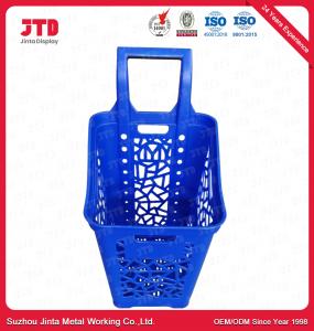 China Rolling Plastic Shopping Baskets With Wheels 65L Large Capacity on sale