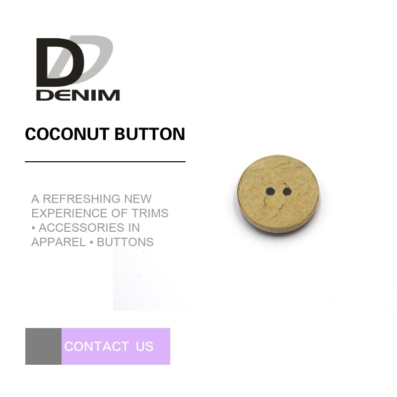 Quality Flat Natural Coconut Buttons Two Holes Eco-Freindly for sale