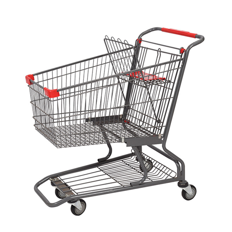 China Q235 Steel Shopping Trolley Cart 4in 4 Wheel Push Shopping Trolley on sale
