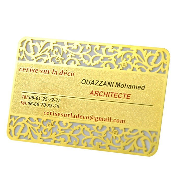 Quality Vip 	Rose Gold  Metal Business Cards Custom Engraved Golden Plated Advertisementing for sale