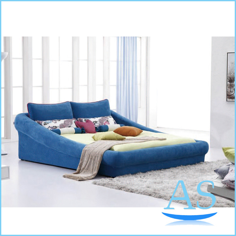 Quality China supplier wholesale fashion blue color bed sofa bed lovely model bed SC19 for sale