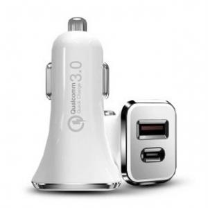 Quality Small ABS QC Dual USB usb c pd car charger 24W Cell Phone Quick Charging for sale