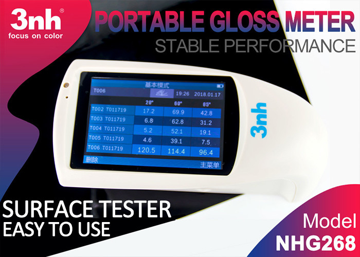 Quality NHG268 Digital Gloss Meter  20° 60° 85° Degree Touch Screen Operation Surface Tester for sale