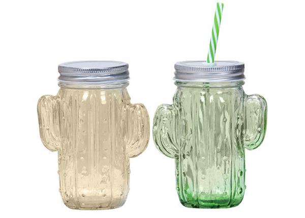 Buy Screw Top Glass Jars For Party Decorations Cactus Shape ODM Service at wholesale prices