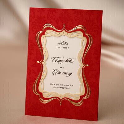 Quality Hot Sales Laser-Cut Wedding Invitations in Red 2015 Flower Wedding decorations Convites De Casamento 14110801 for sale