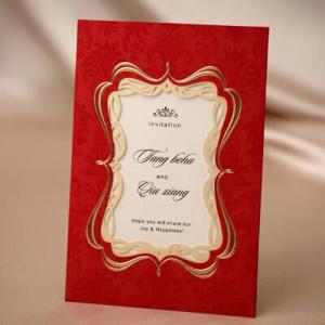 Quality Hot Sales Laser-Cut Wedding Invitations in Red 2015 Flower Wedding decorations Convites De Casamento 14110801 for sale
