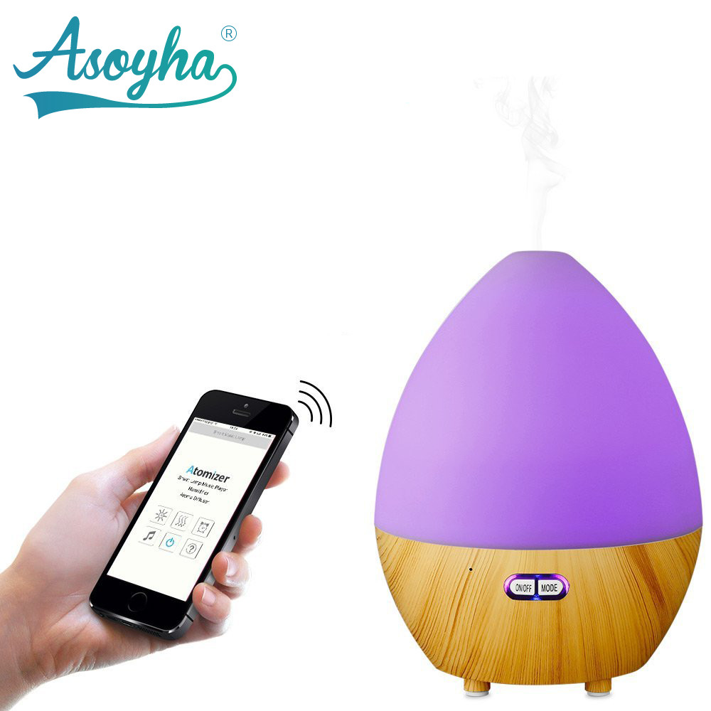Quality Bluetooth & App Audio Ultrasonic Cool Mist Humidifier Egg Shape With Colorful Lights for sale