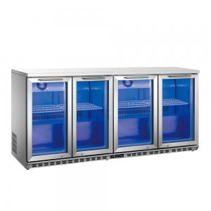 Quality Stainless Steel Swing 4 Doors Cold Drink Cooler/ Under Counter Bar Refrigerator, Built-in Glass Door Back bar Cooler for sale