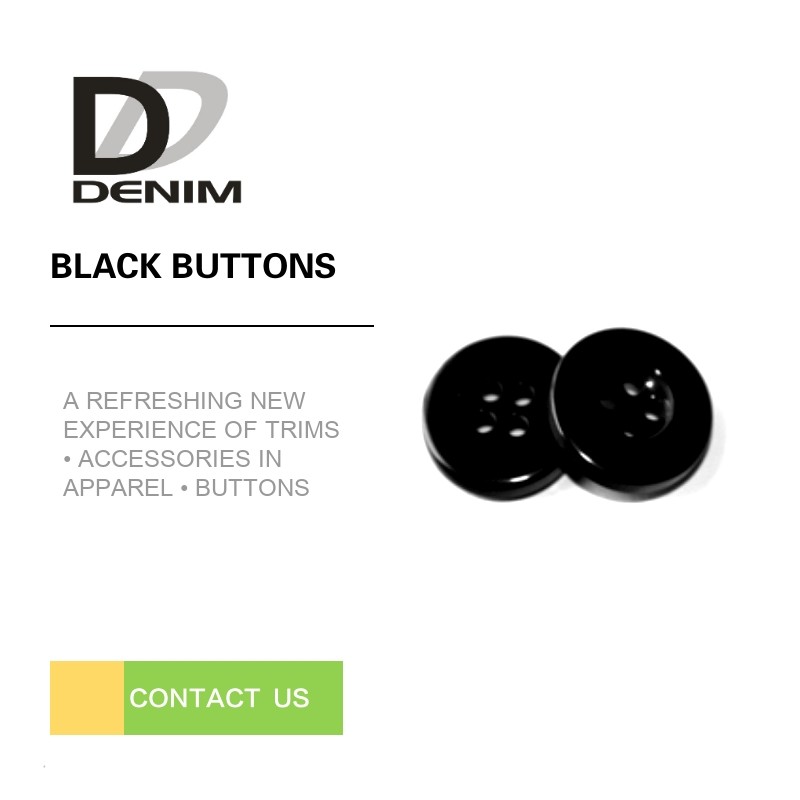 Quality Large Plastic Resin Decorative Black Buttons 16l-32l Size With Logo Engraved for sale