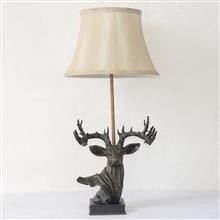 Buy TRF130004 Deer head base with fabric lampshade table lamp study room lamp home decoration at wholesale prices