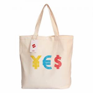 Quality Reusable Durable White Canvas Screen Printed Tote Bags Customized for sale