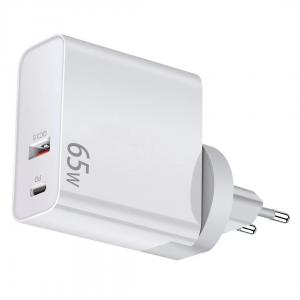 Quality 65W PD QC3.0 QC4.0 Dual USB Type C Charger EU Plug For IPhone X 8 Plus Note 9 for sale