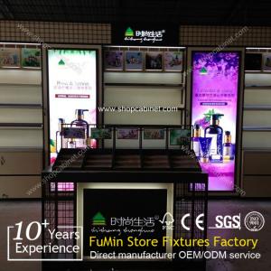Quality cosmetics store kiosk fixture display show case for sale