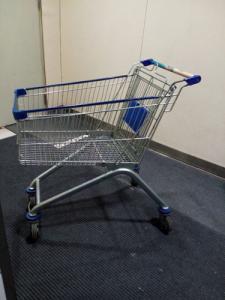 Quality Chrome Plated Iron Wire Shopping Trolley / Movable Store Hand Wire Shopping Cart for sale
