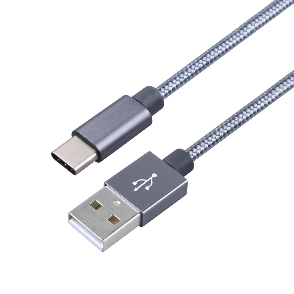 Quality Nylon Braided USB To Type C Cable 5V 2.1A Data Cable For Android for sale