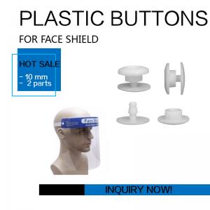 Quality Face Shield Mask White Plastic Snap Button 10mm 2 Parts Certification CE FDA for sale