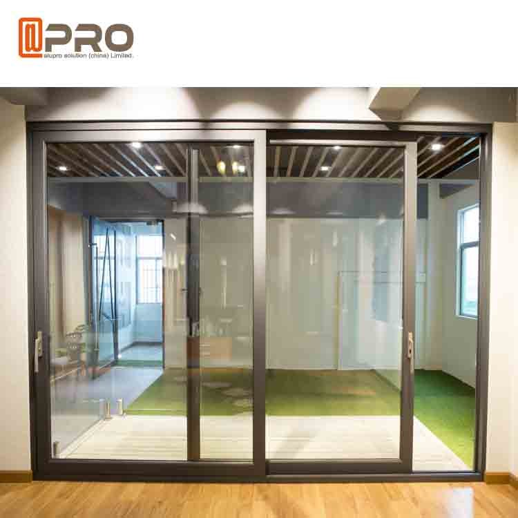 Quality Durable Aluminium Sliding Glass Doors Anodized Surface Finishing Sliver Color for sale