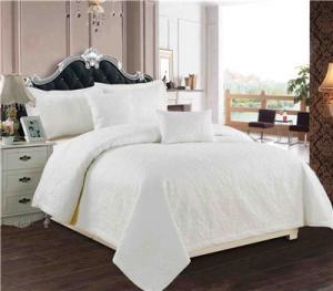 White Quilts 5pcs Microfiber Bedding Set Quilt Pillowshams Pillow