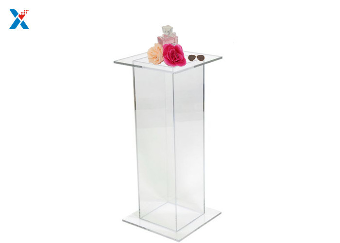 China Square Acrylic Pedestal Display Stands , Clear Acrylic Display Risers Heat Resistant on sale