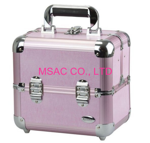 Quality Portable Aluminium Beauty Case Light Weight 4MM MDF With Purple Leather Panel for sale