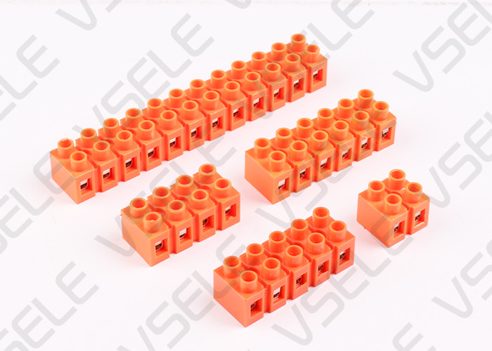 Quality Fixed Electrical Terminal Block / Orange Base Dual Row Connector Seat for sale