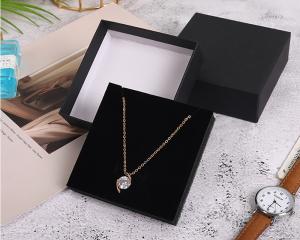 Quality Black Paper Jewelry Box With Drawers, Cardboard Ring Necklace Box Packaging for sale