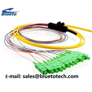 12Fiber Ribbon Fiber Pigtail SC/APC Fiber Optic Pigtail 12colors Ribbon Fan Out Kit 0.9mm