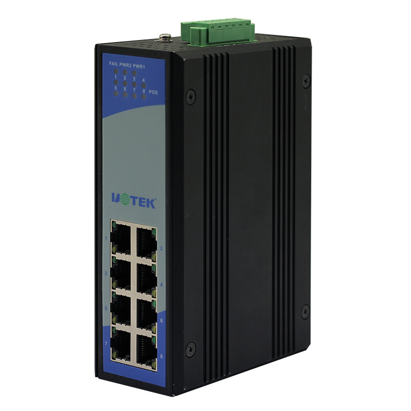 Quality 8-port Industrial Ethernet Switch PoE Standard IEEE 802.3 802.3u 802.3x for sale