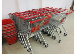 Quality Grocery Store Wire Shopping Trolley Metal Retail Carts 60L With Zinc Plated for sale