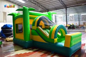 Quality Moblie Tropical Palm 220V Inflatable Bounce Houses With Slide Combo Bounce House for sale