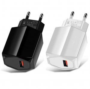 Quality PD Single Port USB Wall Charger EU Standard 5V 3A Wall Charger White Black for sale
