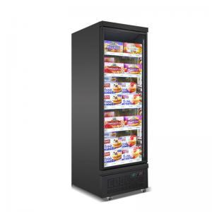 Quality 450 Liters Plug In R290 Refrigerant Swing Upright Glass Door Freezer Merchandiser for sale