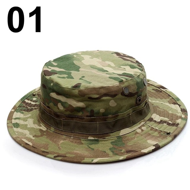 Quality Military Camouflage Boonie Bucket Hats Army Hunting Outdoor Hiking Fisherman Cap for sale