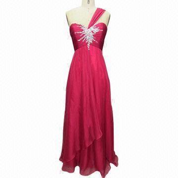 Buy cheap Fabulous One Shoulder Plum Long Evening Prom Ball Beaded Gowns from wholesalers