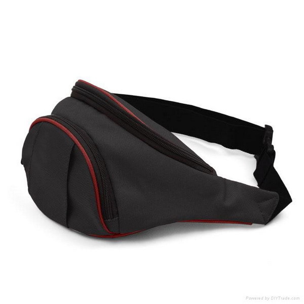 Quality black polyester sports waist bag for sale