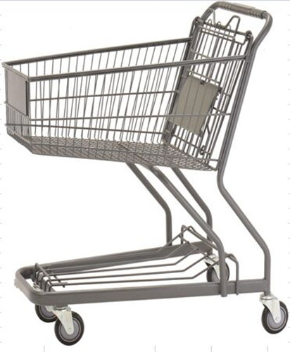 Quality 70L Custom Shopping Basket Trolley Powder Coating Wire Basket Cart for sale