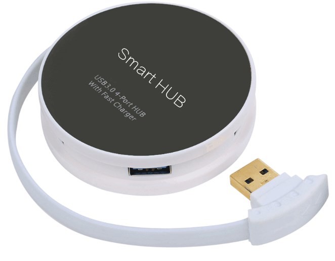 China Fast Charging Smart Round Adapter 4 Ports USB HUB on sale