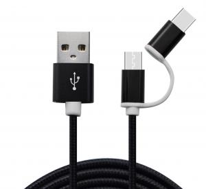 Quality Factory price 2 in 1 usb cable type-c and micro usb cable for android for sale