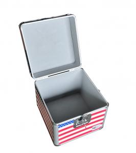 Quality America Flag DVD Storage Case 7'' Alu Storage Box For CDS USA Flag Aluminum Case for sale