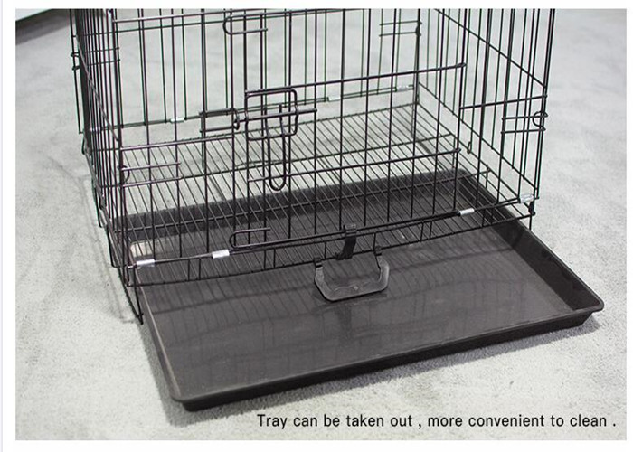 Quality Stainless Steel Foldable Pet Cage Collapsible Metal Pet Crate With Removable Tray for sale