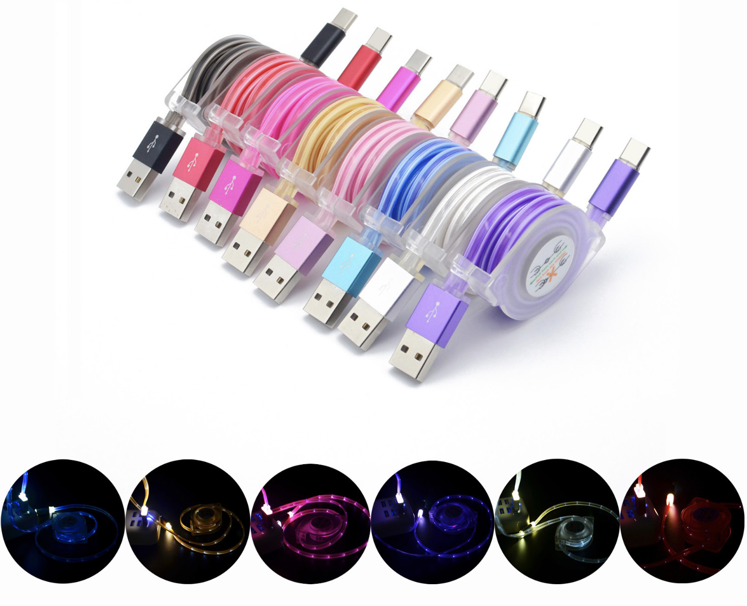 Buy cheap Top quality flexible usb cable luminous usb cable charging cable for cell phones from wholesalers