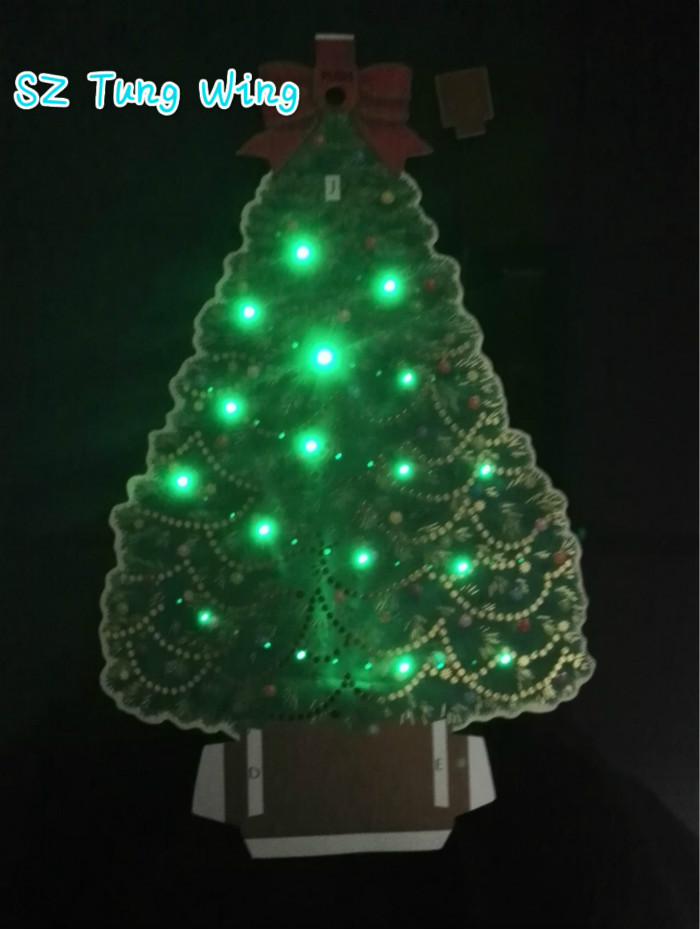 Quality Christmas Tree Shaped Flashing  LED Module , Fiber Optic greeting card sound modules for sale
