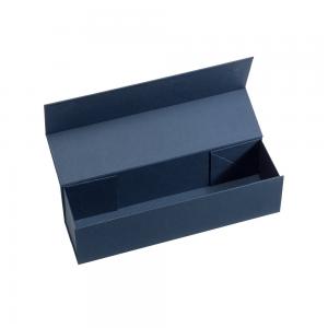 Quality Blue Magnetic Snapshut Champagne Bottle Box 33*9*9cm Folding Type for sale