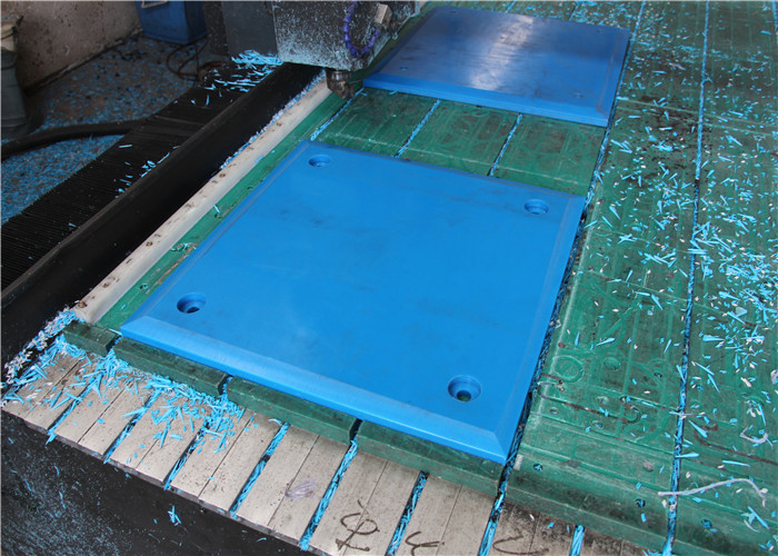 Quality Blue color UPE plastic CNC machined parts with countersink holes 500mm for sale