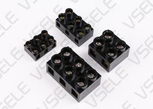 Quality Dual Row Electrical Terminal Block Seat Fixed Type Black Base Connection for sale