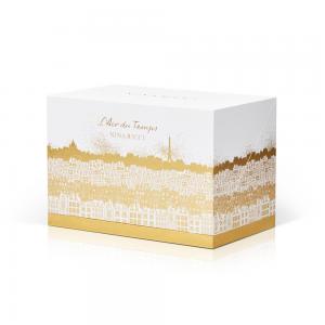 Quality White Angled Perfume Gift Boxes , Cardboard Hinged Boxes Gold Stamping Printing for sale