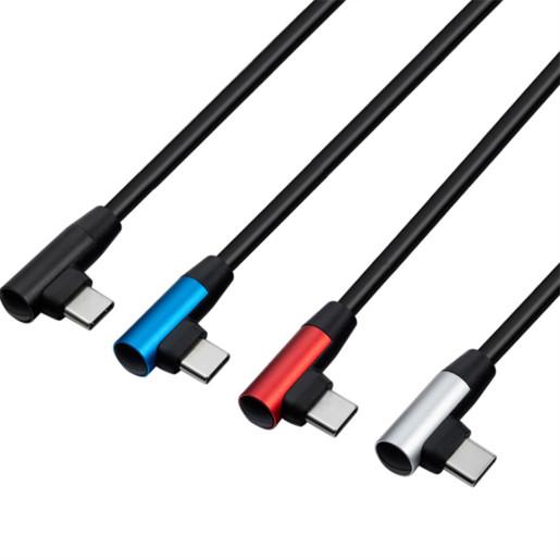 2m 3m USB C To USB C Cables Angle Nylon Braided USB Data Transfer