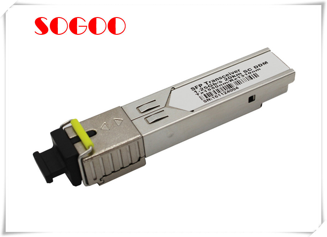 1.25G SFP Optical Transceiver 1310/1550nm Single Fibre 20km GBIC SC Connector