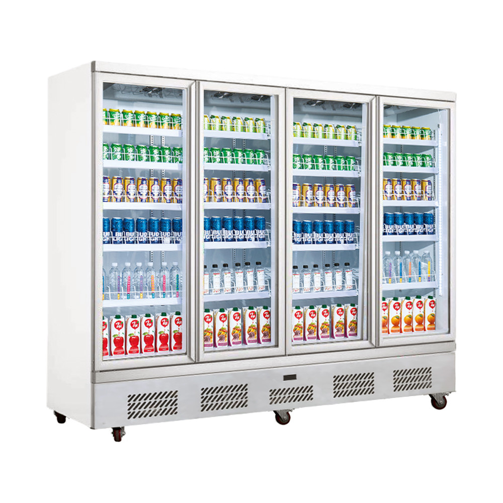 Quality Bottom Mount Commercial Beverage Refrigerator , 4 Doors Display Freezer for sale