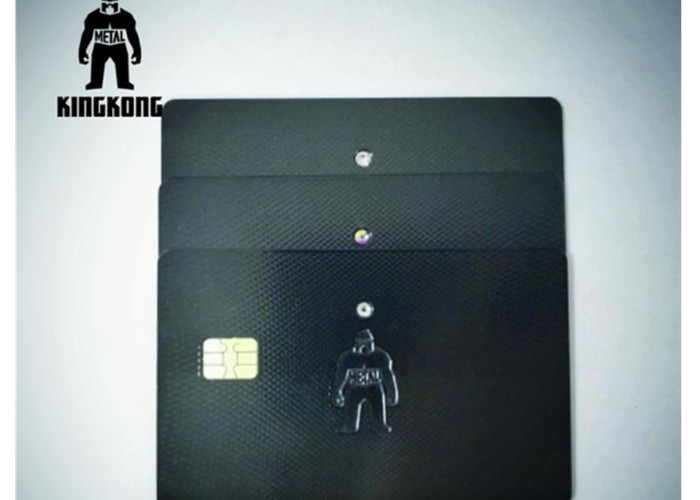 Steel Diamond Inlay Metal RFID Card With Contact Chip Customized Logo